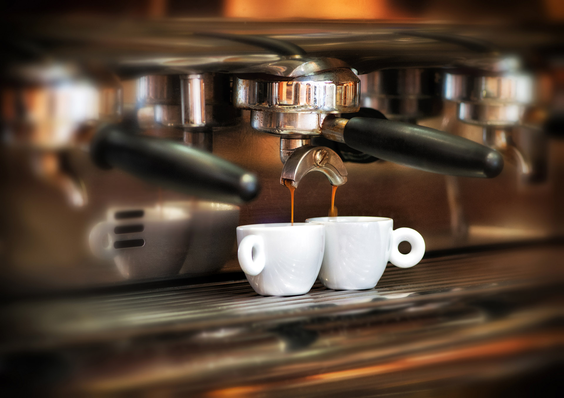 Italian espresso machine in a restaurant
