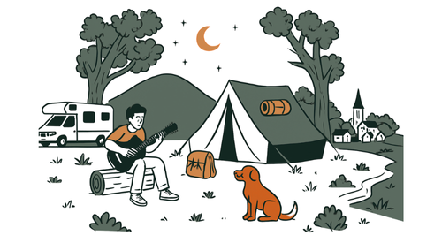 illustration exterieur camping letrel 3 etoiles perigord dordogne